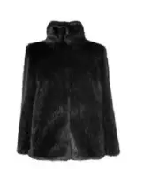 New Phase Eight Fran Black Faux Fur Jacket Sz UK 8