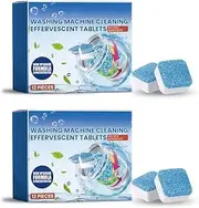 12 Washing Machine Cleaning Tablets, Descaling Detergent for Front/top Loaders, Removes Mold and Odors, Septic Tank Descaling and Eco-Friendly, Bulk Washing Machine Cleaning Tablets