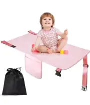 Toddler Airplane Bed, Kids Seat Extender Travel Foot Rest for Flights - Pink