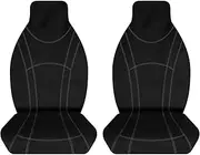 Sperling Custom Black Front Neoprene Seat Covers Compatible with Toyota Hilux Single Cab Bucket 2015-On
