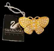 Vintage SWAROVSKI Crystal Swan Signed Butterfly Vintage Pin Brooch with tags