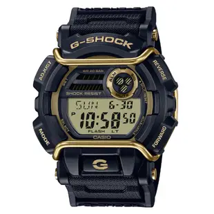 【CASIO 卡西歐】G-SHOCK 嘻哈街舞時尚休閒黑電子錶-黑金(GD-400GB-1B2)