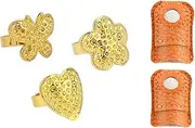 5Pcs Sewing Thimble,Metal Golden Sew Thimble Finger Protector Adjustable Fingertip Grips Pads Accessories DIY Sewing Tool for Household Projects,Thimbles for Hand Sewing,Thimbles Adjustable Ring ﻿