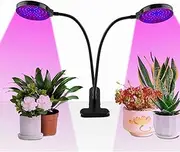 EZONEDEAL LED Grow Light, Plant Growing Lamp with Blue, Red, Pink LEDs for Indoor Plants, Auto On Off Timing, LED Grow Light with Spectrum, Adjustable Gooseneck, 5 Level Dimmable