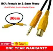 3.5mm Mono Male to RCA Female Audio Video Cable For Car DVR Camcorder Camera AU