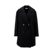 [MAX MARA S] MAX MARA S Scuba jersey double-breasted pea coat Woman M M Black