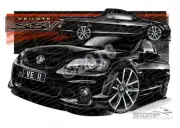 HOLDEN VE II SSV UTE PHANTOM BLACK A2 FRAMED PRINT (HC466)