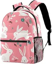 [Generic] Happy Easter Bunny Backpack Students Shoulder Bags Travel Bag College School Tote Backpacks for Women Men Kids Teen Girls Boys