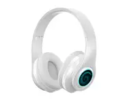 E13 White Headset Glare Folding Bluetooth Earphone Card Stereo Headset Comfortable Ear Cups for Phone IPad PC Laptop