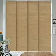 GoDear Design Adjustable Vertical Blinds, 45.8"-86" W, Up to 96" H, Extendable Panel Track for Sliding Closet Doors, Trimmable Woven Panel Curtains, Pecan