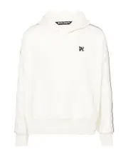 Palm Angels Monogram-Embroidered Drop Shoulder Track Hoodie XL,M White