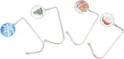 LABRIMP 4pcs Christmas Stocking Hook Hooks for Stockings of The Lid Xmas Stockings Xmas Pendant Hanger Mantel Xmas Sock Hook Christmas Stocking Holder Desktop Bag Hook Xmas Socks Hook Iron