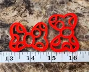 5 pc. GLITTER Planar Resin Bow Center Flatback Minnie Red Hollow bow