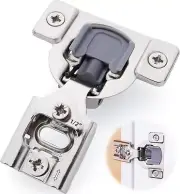 Self-Closing Concealed Brushed Nickel Hinges - 50 Pack with 3-Way Adjustability