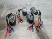 4 x Security Camera Video Cable 60FT BLACK BNC RCA Wire DVR CCTV Surveillance
