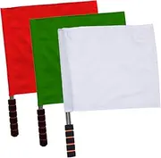UPKOCH 3 Pcs Sports Commanding Flags Handheld Signal Flags with Stainless Steel Pole Bright Colors for School Sports Events Track Competitions