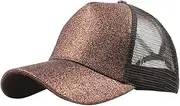 [Generic] Trucker Ponytail Hat Messy Buns Glitter Plain Baseball Cap Unisex Visor Baseball Caps Hat Racks for Baseball Caps Wall