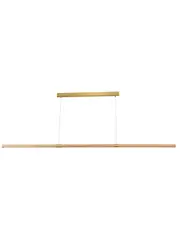 Alby 2.2m LED Colour-Shifting Pendant in Teak with Brass Details