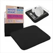 White Magic ECO CLOTH DISH DRYING MAT 45x40cm Polyester Blend/Foam MIDNIGHT