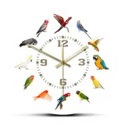 Birds Breeds Collection Modern Wall Clock Non Ticking Wall Watch Parrot Bird Pet