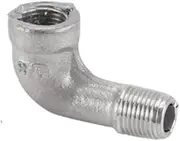 KAVJU 304 Stainless Steel Internal and External Thread Elbow 90 Degree Bend Water Pipe Variable Diameter Joint Accessories(F-M,1/2")
