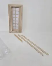 NEW! 1:12 Scale 14 Panel Unfinished Wooden Dollhouse Exterior Door 7.75"H