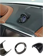 3Pcs Carbon Fiber Dashboard Clock Panel Decorative Cover Trim Compatible with Maserati Ghibli 2014-2019