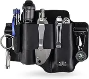 Leather Multitool Sheath - EDC Belt Organizer for Leatherman Tools, Flashlight, Pen, and Keychain Clip, Durable and Stylish, Great for Work and Daily Use