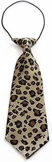 [Tie Store Australia] Kids Boys Gold Patterned Elastic Neck Tie - Leopard Gold Gold, Black, Brown