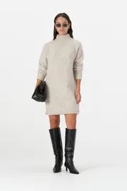 Asta Knit Dress White Marle Size 4 | Elka Collective