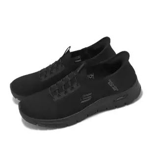 【SKECHERS】休閒鞋 Arch Fit Vista Slip-Ins 女鞋 黑 套入式 懶人鞋 避震 輕量 健走鞋(104379-BBK)