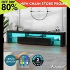ALFORDSON Entertainment Unit 180cm TV Stand LED Light Storage Gloss Black