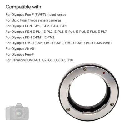 Lens Adapter Ring for OM Pen F FT FV Lens to Micro 4/3 Mount Adapter Camera