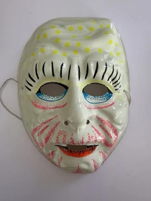 Vintage Ben Cooper Safety White Skeleton Costume with Safety Mask Child Medium