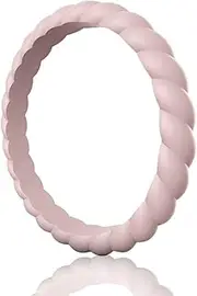 Egnaro Silicone Ring Women Thin and Stackable Rubber Rings Women Wedding Bands - 2.5mm Width - 1.8mm Thick