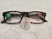 LA READERS WOMEN MEN Readers Reading Glasses BROWN TORTOISE +2.00 New NWT