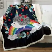 Rainbow Hedgehog Throw Blanket
