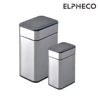 在飛比找momo購物網優惠-【ELPHECO】不鏽鋼雙開除臭感應垃圾桶20L+不鏽鋼雙開