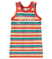 [Stella McCartney Kids] Stella McCartney Kids Striped embroidered cotton dress Y 3 multicoloured