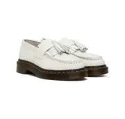 Dr. Martens ADRIAN White Smooth Leather Tassels Loafers Size UK 8 US 9