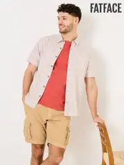 FatFace Light Orange Geo Short Sleeve Shirt (AJ5127) | $102