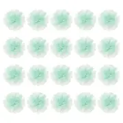 20Pcs 2.8" Chiffon Flowers Fabric Flower Sewing Fabric Appliques Dark Mint