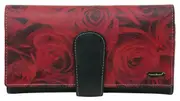 Franco Bonini - 4207 Ladies Large Leather Wallet - Rose Print