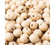 100Pcs Unfinished Wood Beads Round Wooden Spacer Beads Natural Wood Loose Beads