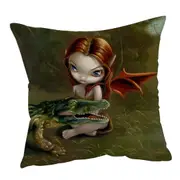 Befriending an Alligator Swamp Fairy Cushion Cover
