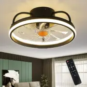 Flush Mount Ceiling Fans with Lights and Remote Control，Modern Enclosed Blade...