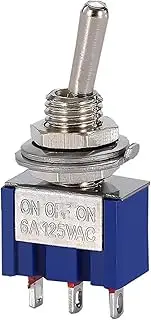 GUMMMY 10PC/5PC Miniature Toggle Switch Single Pole Double Throw SPDT DPDT ON-Off-ON ON-ON 120VAC 6A 1/4 Inch Mounting MTS-102 103 202(MTS-103,5PCS)