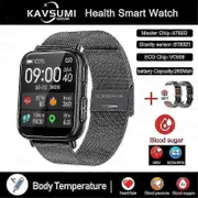 2023 New Blood Sugar Smartwatch Men 1.91 Inch 365*400 Hd Screen Ecg+ppg Smart Watch Monitoring Non-invasive Blood Glucose Watch Bt Black Mesh Belt 2