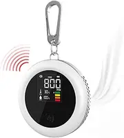 Portable Co2 Monitor, 3 in 1Air Quality Monitor with Loud Alarm, Mini NDIR Channel Sensor, 400-5000 PPM, Hook Design, for Home Travel Camping RV Car, White