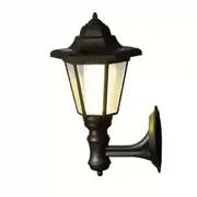 2PCS Solar Wall Lantern Outdoor LED Wall Lamp Vintage Hexagonal Porch Yard Light (Warm White)
